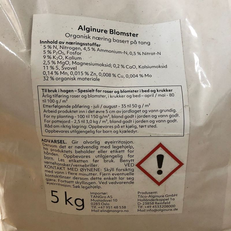 Alginure Blomster - Organisk gjødsel av tang, 5 kg